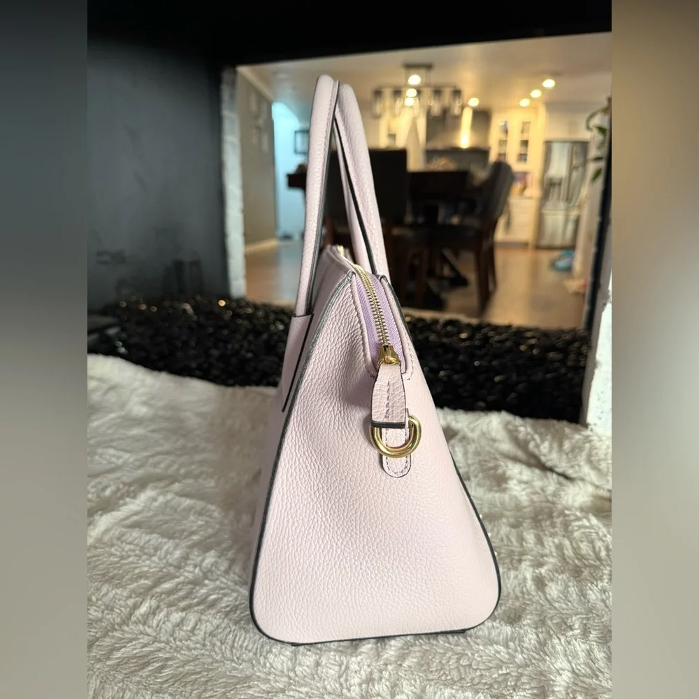Valentino Lavender Leather Studded Satchel